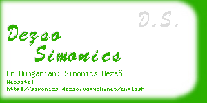 dezso simonics business card