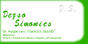 dezso simonics business card